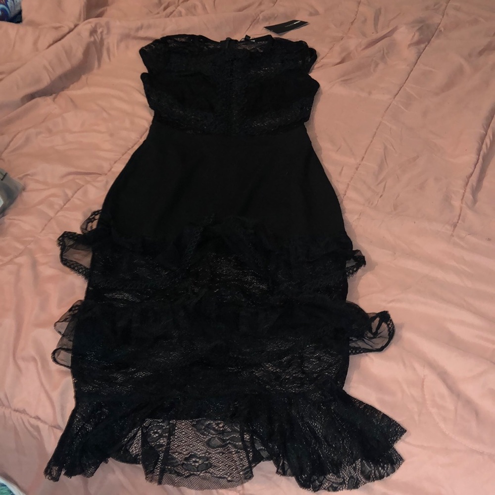 Black lace 3/4 dress .